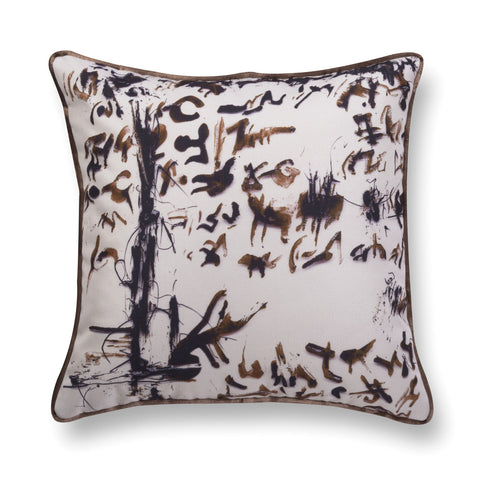 Velvet throw pillow - Enigmatic Script 8