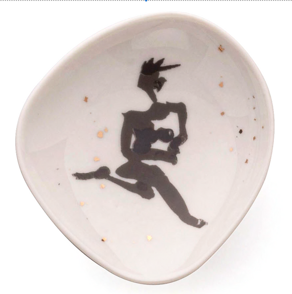 Six porcelain saucers - Women in space 1